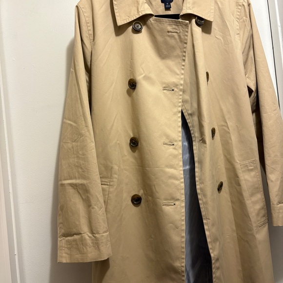 NWT J.Crew Factory Light Khaki Trench Coat Size 8, Classic Neutral Preppy BO622 - Picture 9 of 12